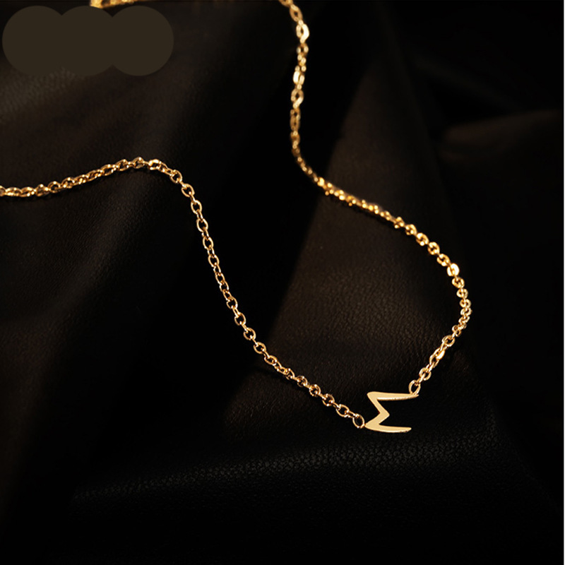 Women's Gender PVD Coated Real Gold Plated Printing Titanium Steel Sweet Waterproof Non Tarnish Titanium Steel Pendant Necklace