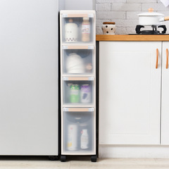 22CM抽屜式夾縫置物架廚房衛生間間隙收納櫃冰箱窄邊櫃塑料整理架