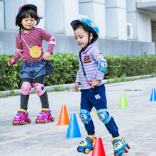 玄凌宝宝双排溜冰2-6岁初学者可调儿童轮滑鞋套装小孩玩具滑冰鞋