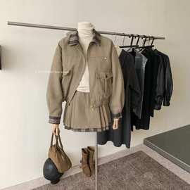 【Y.JIA伊嘉】8373小香风套装裙miu系外套女冬装学院风毛呢半身裙