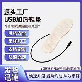 USB鞋垫电加热片 快速均匀发热安全电线智能温控加热片电热片电发