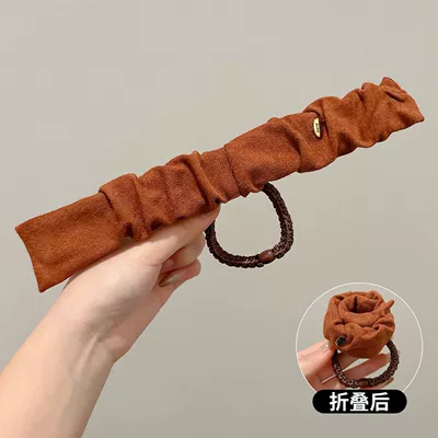 High Ponytail Fixing Tool, Non-Collapse Magic Hair Tie, Women's High-End 2025 New Bun Hair Tie (Saç üçün rezinlər) - 3small-caramel-color-about-21cm-long-rubber-band-diameter-about-5cm
