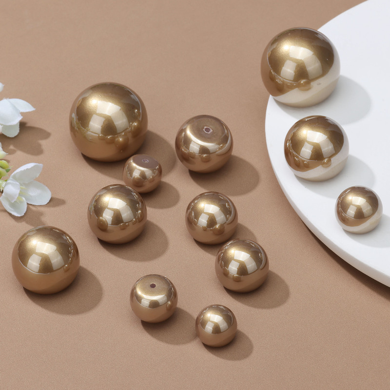 High-Gloss High-Waist Abs Imitation Shell Pearls DIY Necklace Jewelry Accessories Material Pearl Single-Hole Earrings Beads Loose Beads