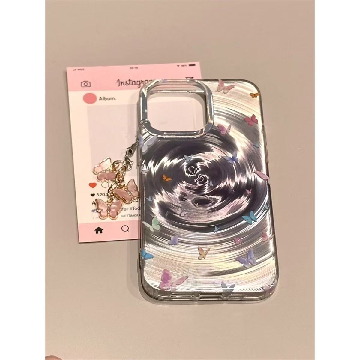Ins Dream Flide Vortex Butterfly Apto iPhone16promax Apple 15/14p girl 15pro todo incluido