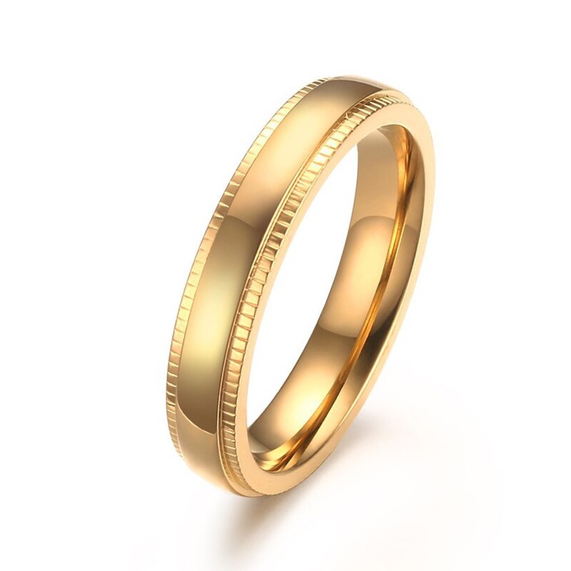 AliExpress Jewelry 4mm Stainless Steel Embossed Ring Electroplated Gold Ring European and American R-239 AliExpress Jewelry 4mm Stainless Steel Embossed Ring Electroplated Gold Ring European and American R-239