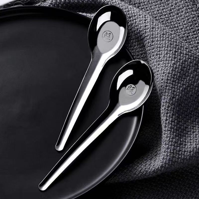 メーカー加工カスタムロゴステンレス鋼スプーン露店卸売スイカスプーンデザート使い捨てスプーン|undefined