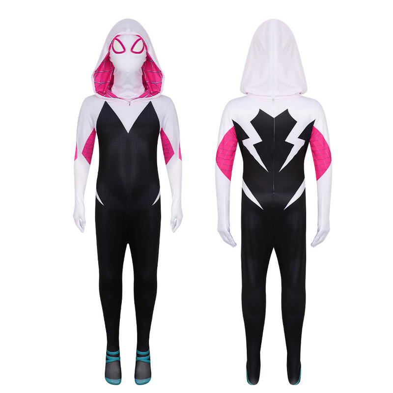 ハロウィンスパイダーマンボディスーツマイルズボディスーツスーツ遠征服大人グウェン子供衣装|undefined