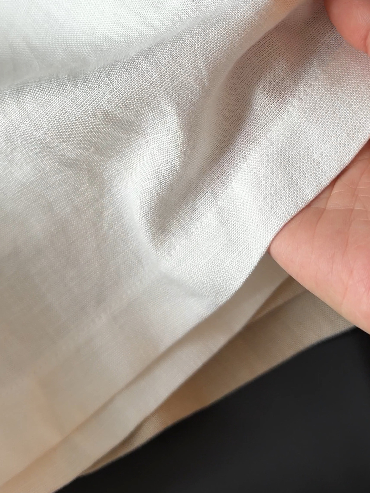 Quần short nữ ống rộng cạp cao chất liệu cotton pha linen phong cách lão tiền phong — Tiền cũ chi tiết 11