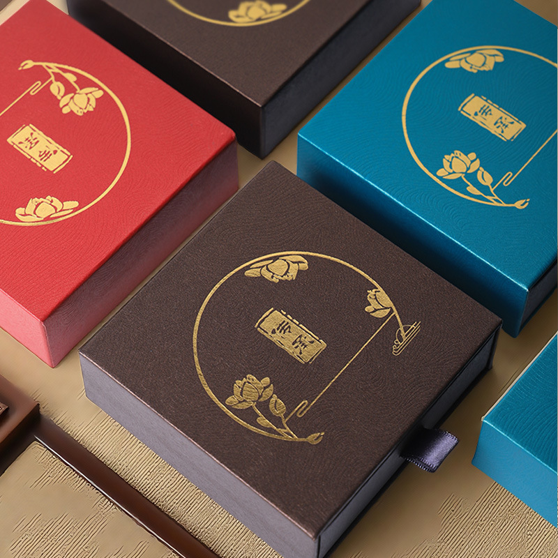 Caja de embalaje de pulseras de cinta Liu Wen Jade jade antiguo método de embalaje de pulseras de mano caja de joyas de herencia tipo cajón