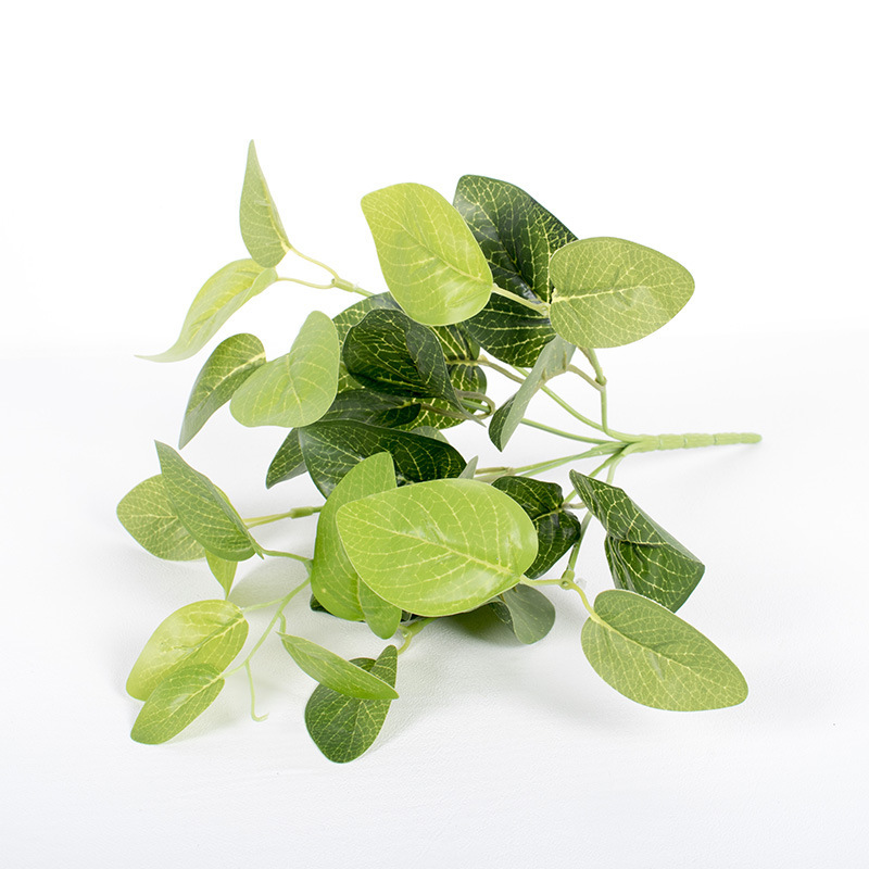 Plantas verdes falsas, decoración de paredes, hojas de plantas de simulación, arreglos florales de pared de fondo, 7 cabezas, lavanda de perilla