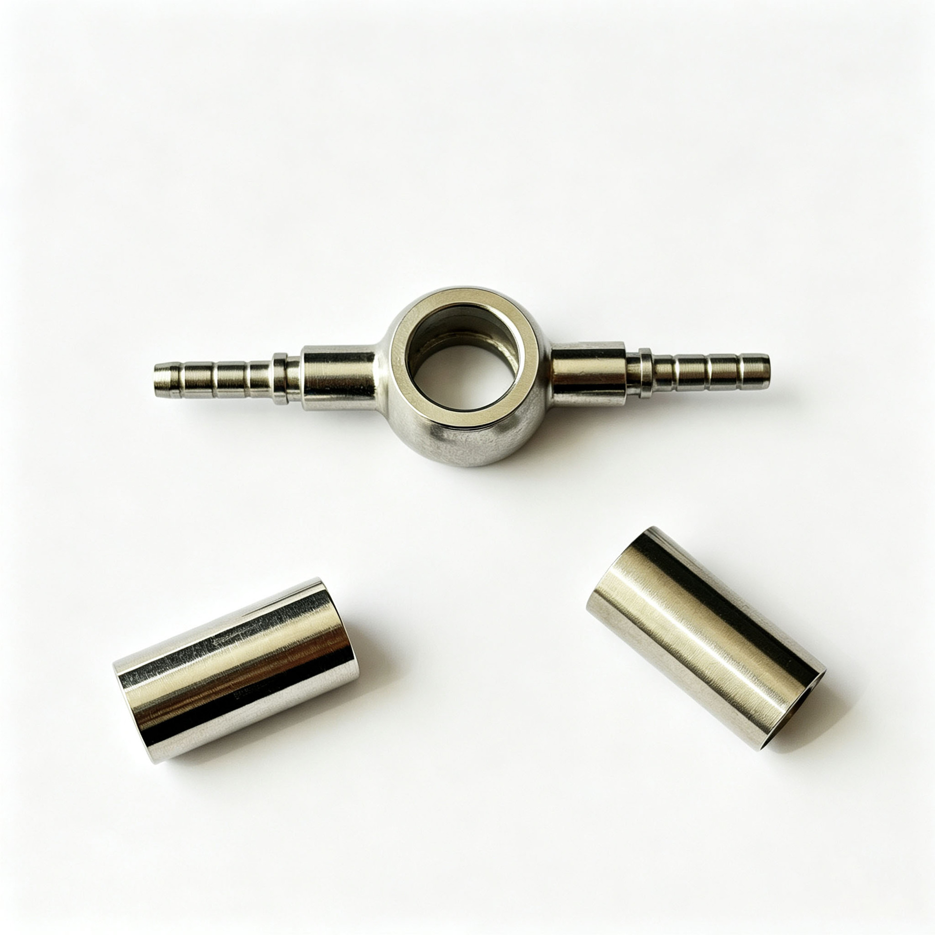 M10 stainless steel double banjo fitting with ball head, hollow screw joint, return oil pipe, banjo oil pipe accessories