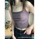Women's square collar pleated bottoming vest with chest pad Korean style new slim fit slimming sweet and spicy style inner wear outer top
