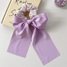 Verano francés bufandas de seda de arco correa de cabello flotante anillo de cabello de intestino grueso ligado cuerda de cabello suave adornamiento de cabello