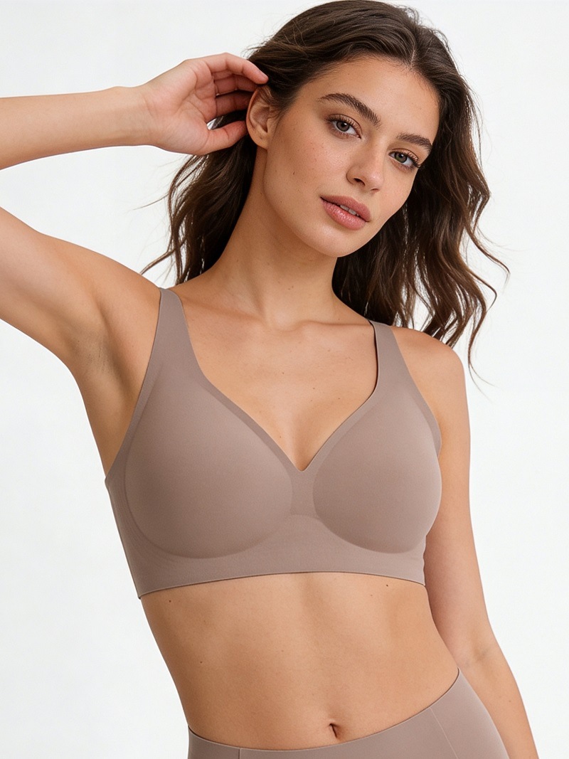 Comfortable Deep V Bra For Women Plus Size Seamless Soft Support_voghion.com