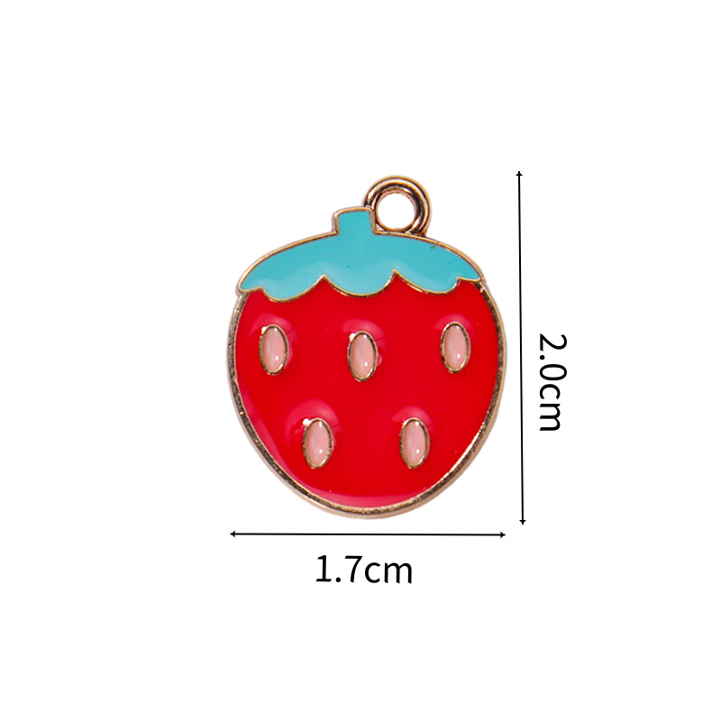 Colgante de frutas de aleación con gota de aceite, DIY pulseras y pendientes