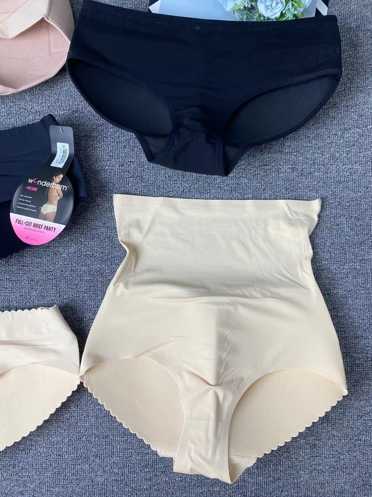 De las mujeres falso trasero cuerpo completo que forma los pantalones Calzoncillos cadera levantamiento del vientre que forma los pantalones