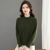 秋冬毛衣女2025新款纯色针织衫半高领内搭打底衫女装年轻款妈妈装，女装针织衫/毛衣，妃慕昵服饰