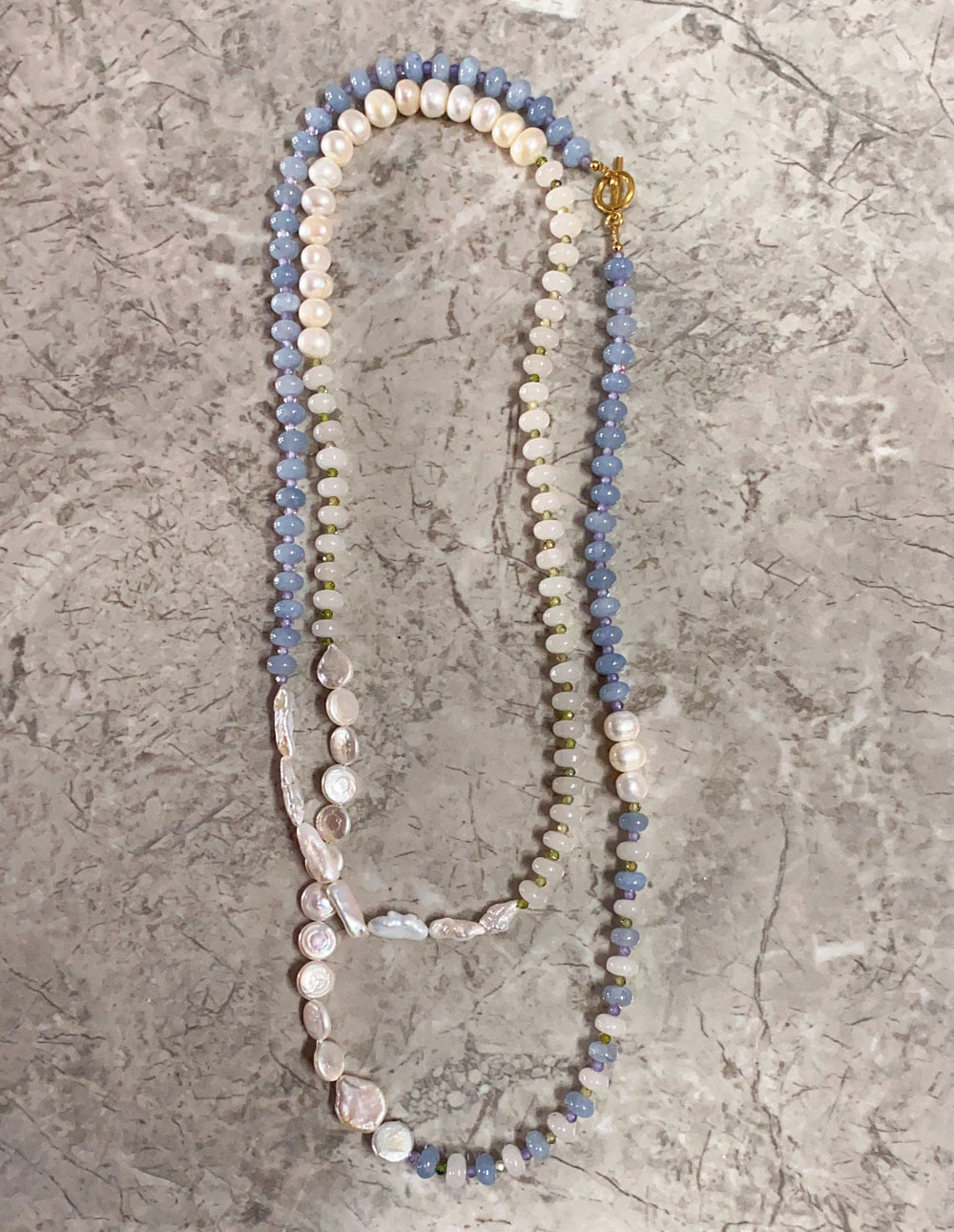 62g Weight Freshwater Pearl Pendant Material Necklace Classification Titanium Steel Chain Material 2 PCS/Package Quantity Beach, Tea Party Occasion Freshwater Pearl, Titanium Steel Material Geometric Pattern Women's Gender Beaded, Plating Design Elegant, Streetwear Style Elegant Streetwear Geometric Freshwater Pearl Titanium Steel Wholesale Necklace 15
