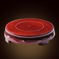 可旋轉木質底座擺件擺放紅木家居擺件神獸擺件聚福缸聚寶盆缸通用