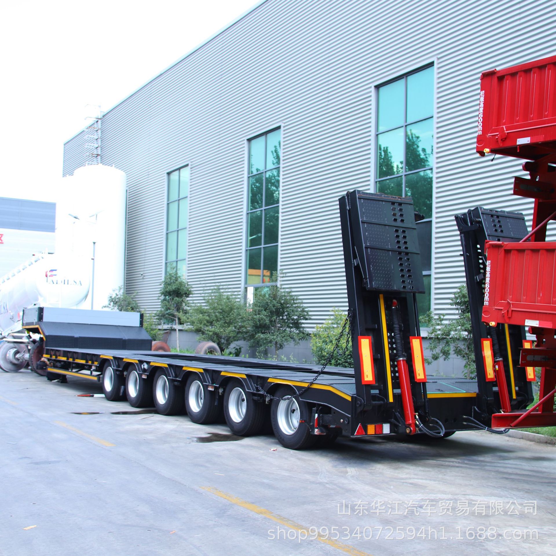 Export to Africa Heavy-Duty Container Flatbed Semi-Trailer Skeleton Trailer 40Tf20Tf Flatbed Transport Trailer