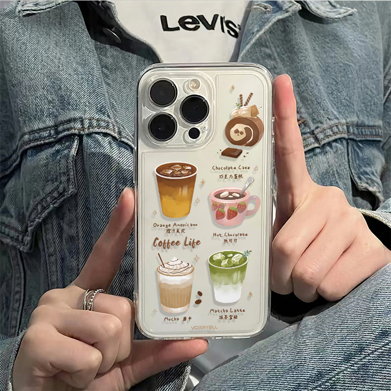 iPhone Applicable Brands Tpu 1605 Coffee Cake Food Cute Modern Style Phone Cases Phone Accessories