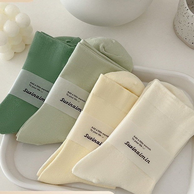 White Maternity Socks, Spring and Summer Ins Trend, Japanese Style Loose Mid-Calf Socks, Fashionable and Versatile