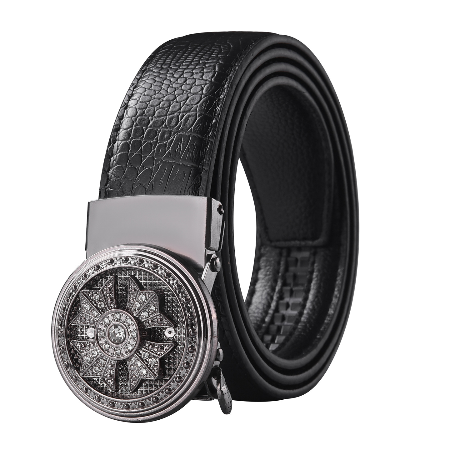 Cinturón negro de carril de cuatro hojas