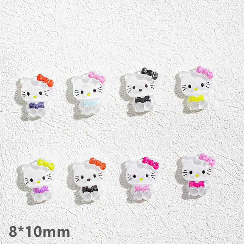 新款卡通美甲饰品批发HelloKitty猫咪指甲配饰立体树脂美甲小配饰