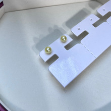 海水akoya羽黄金6-6.5素钉纯银耳针强极光镜面基本无瑕疵