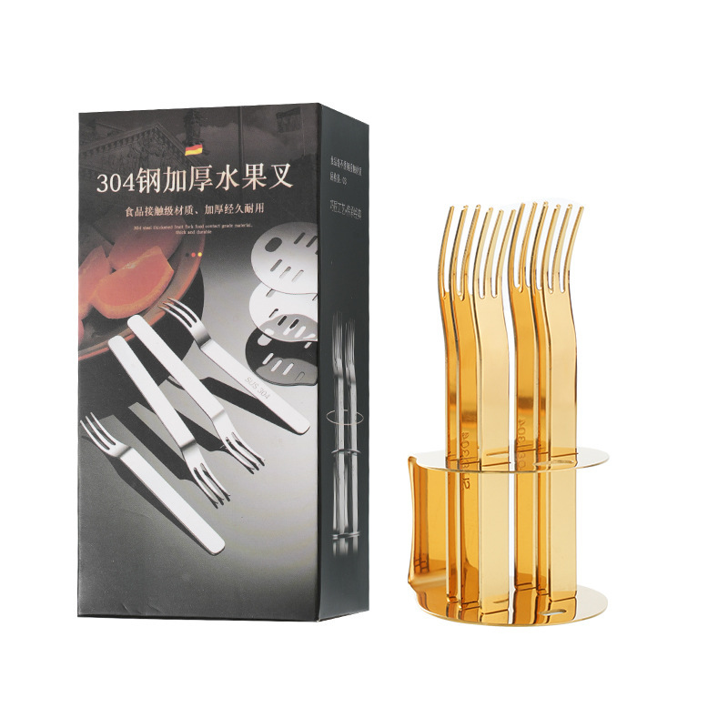 Juego de cubiertos combinados Cygnus de acero inoxidable 304, tenedor para fruta, tenedor para pastel, tenedor para mooncake, brocheta, cuchara para café, base para postre