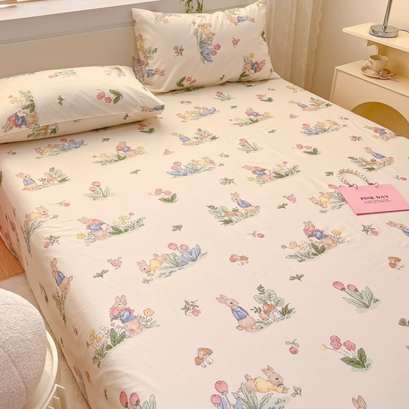 Sombrilla de cama de algodón pieza individual 100 ins de algodón puro estilo princesa verano individual dormitorio de estudiantes doble niños sábana kang individual