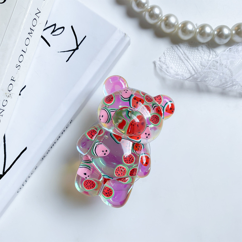 Little Bear Phone Airbag Holder Creative Fruit Adhesive Foldable Stereoscopic Desktop Stand Stable and Portable_voghion.com