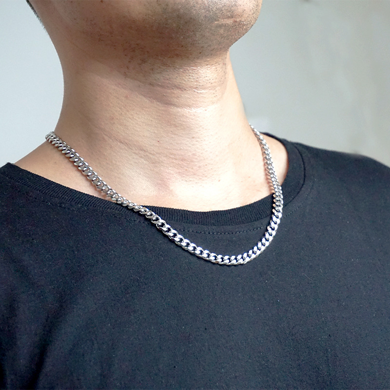 Casual Simple Style Geometric Titanium Steel Men's Necklace display picture 5