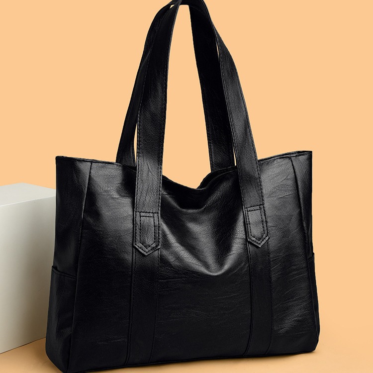 2024 European and American New Fashion Simple PU Soft Leather Trendy Handheld Tote Bag Large Capacity Shoulder Bag for Women_voghion.com