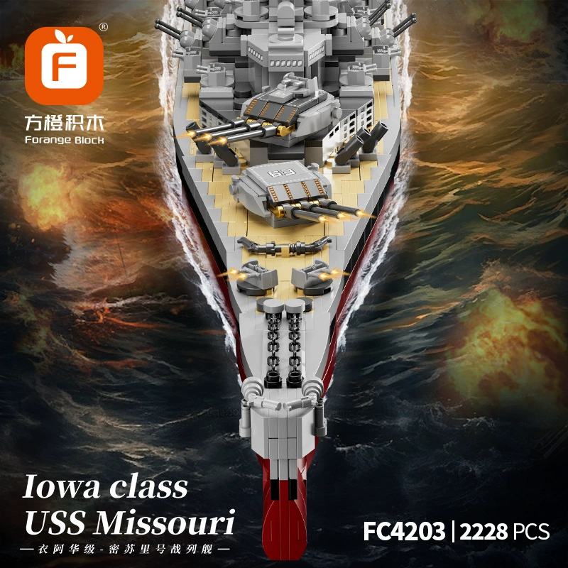 FC4203 Iowa-class battleship USS Missouri детские интеллектуальные сборные конструкторские блоки игрушка подарок крупный военный