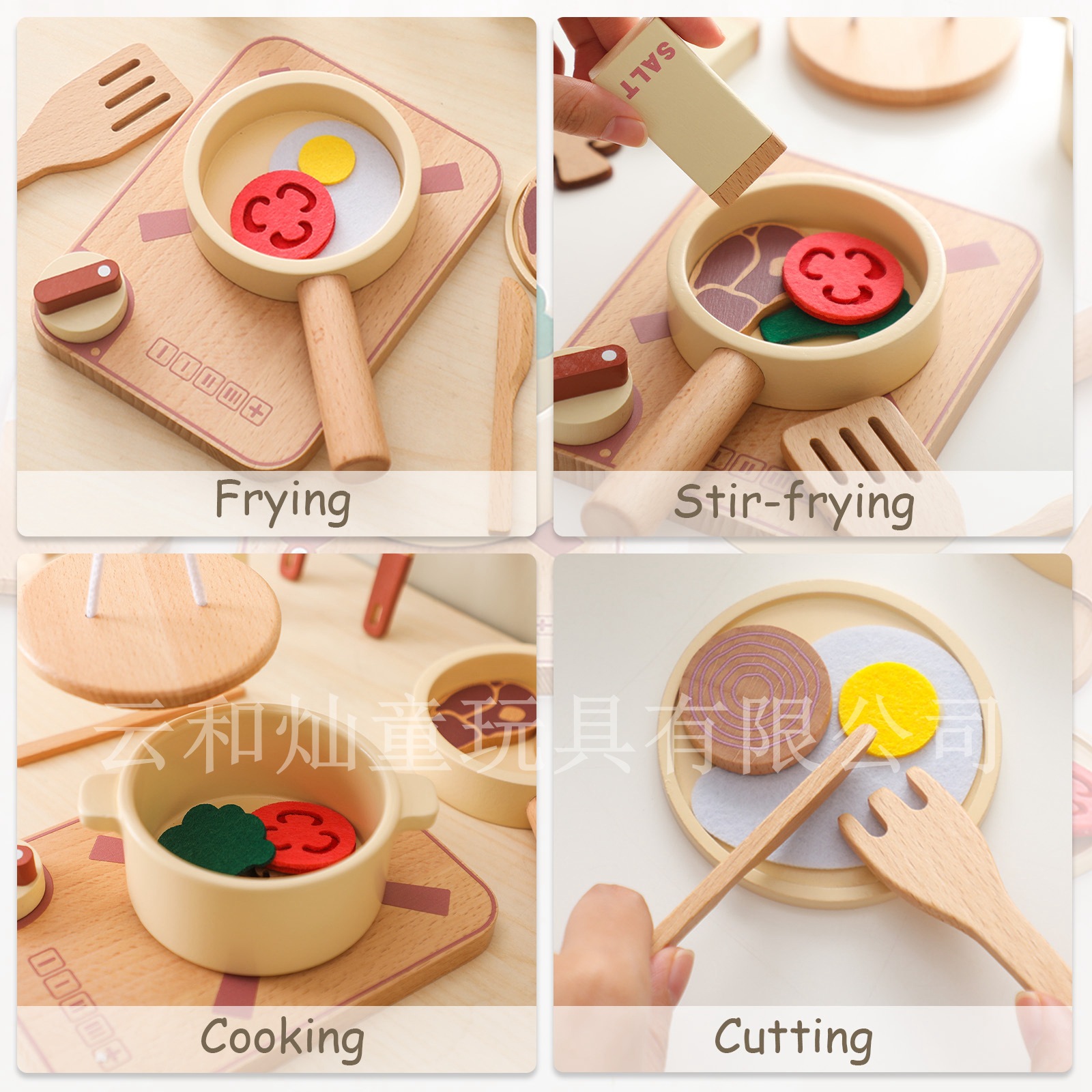 Juguetes de madera para niños transfronterizos para jugar a la casa Simulación de cocina Juego de rol para jugar a la casa Juguetes educativos para bebés