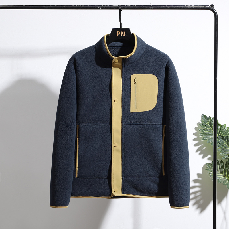 Camiseta de manga larga al aire libre transfronteriza engrosada con camisa encapuchada de lana pesada otoño y invierno con cremallera suéter hombre grueso personalizado