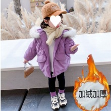 女童棉服外套2022冬季新款儿童韩版洋气加厚保暖棉衣宝宝轻薄冬装