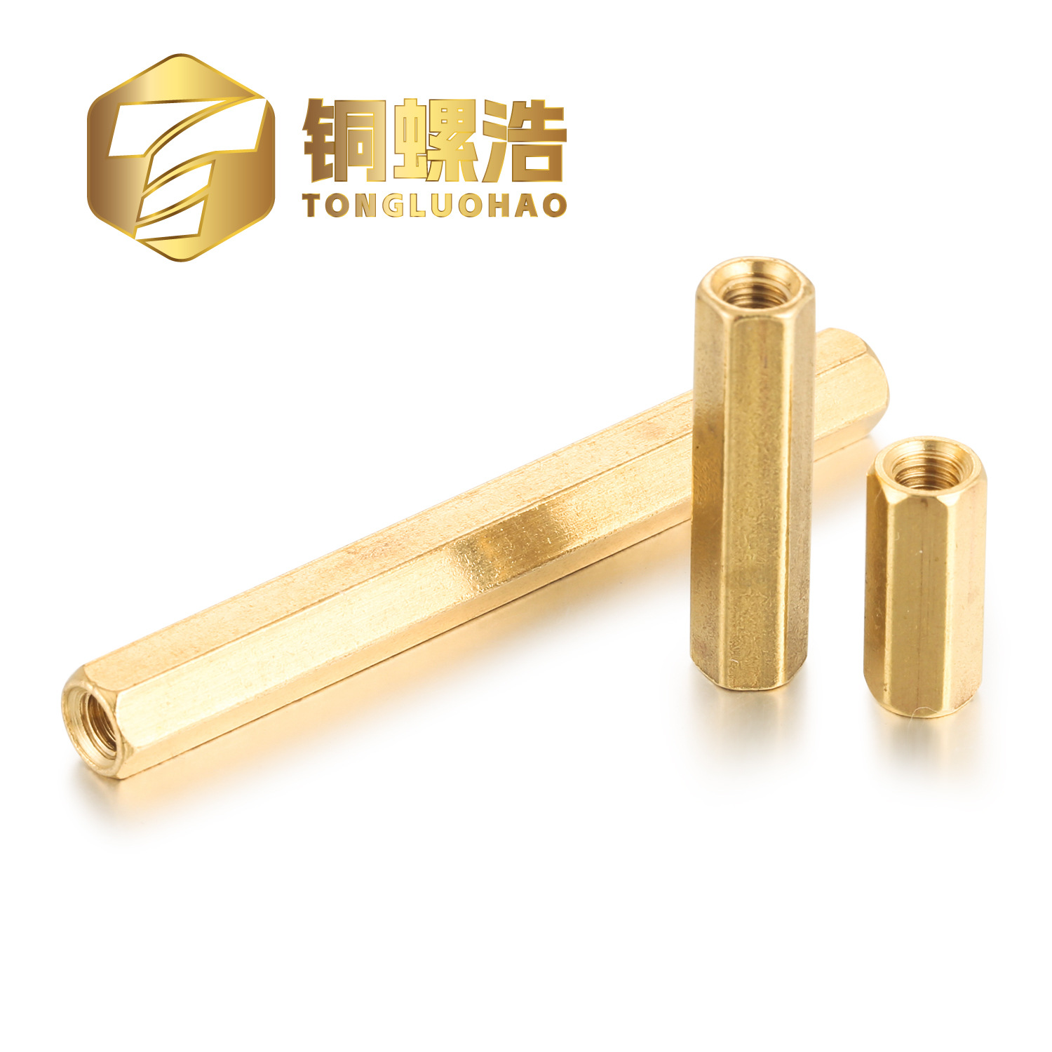 [M3] Double-way hexagonal copper column isolation column brass double-way nut column spacer column hand-tightened hexagonal double-way support 3