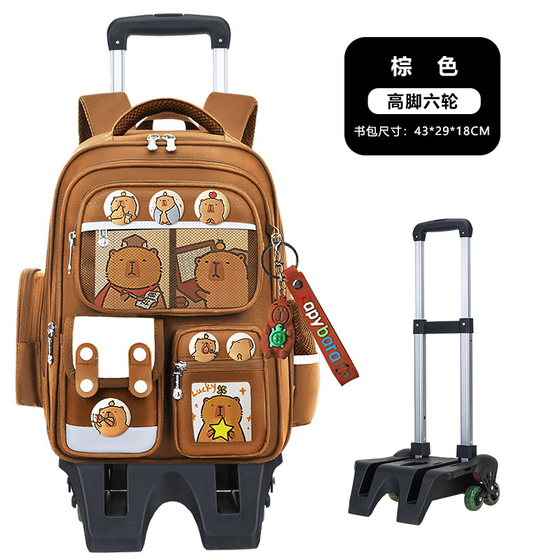 Nuevas mochilas de tirón para estudiantes de primaria 1236 grados niños escaleras de dibujos animados mochila de hombro de gran capacidad para hombres y mujeres