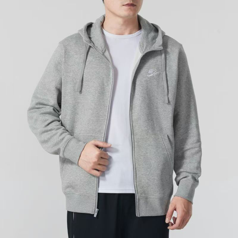 Popular Foreign Trade Sports Jacket for Men and Women, Loose-Fitting Hooded Sweatshirt, Zip-Up Jacket with Embroidered Logo, Casual Top Bv2649