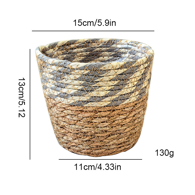 Cesta de Paja Tejida para Plantas Tejida a Mano para Decoración de Interior image 21