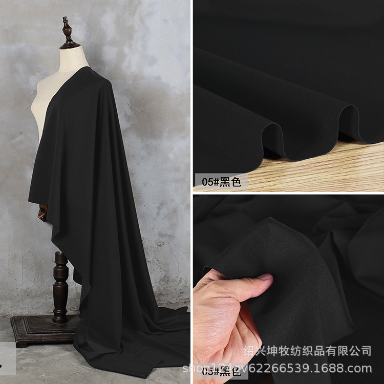 黑色中厚款加捻哥弟面料弹力抗起球垂顺礼服裤子设计针织布料