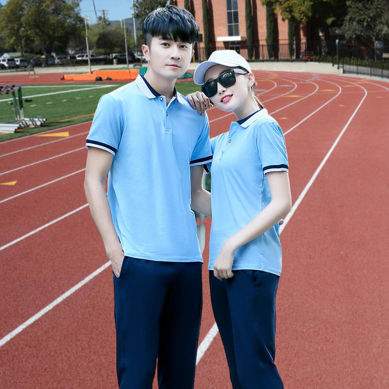 학교 유니폼 캐주얼 세트 초등 및 중등 학교 학생 세트 여름 고등학생 느슨한 YUELAN 반팔 수업 옷 중학생 의류