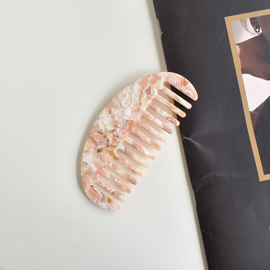 Peine del pelo popular de Europa y América Amazon transfronteriza Venta caliente Placa de acetato peine anti-estática marbling peine del pelo floral