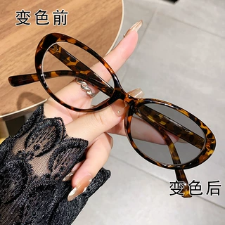 防蓝光近视眼镜光感变色跨境极简书呆子女镜框素颜显瘦时尚近视镜