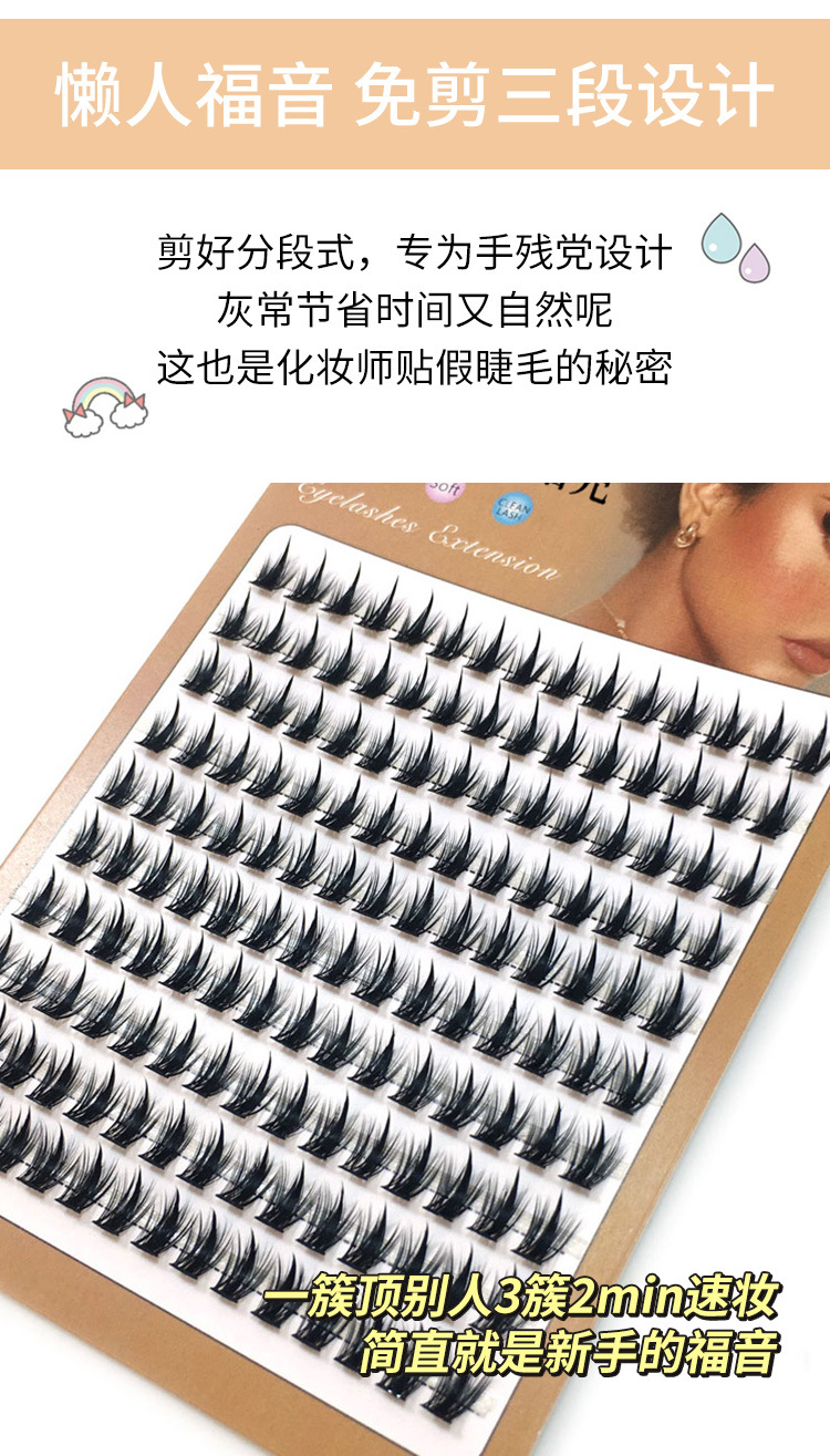 LODO's ten-row tower-pointed wheat ear eyes Barbie comic style thick, realistic and natural wide-stem false eyelashes Application Scenario