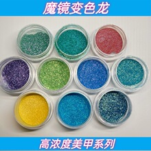 10色美甲变色龙粉幻彩霓虹粉变色偏光彩妆DIY眼影极光珠光粉批发