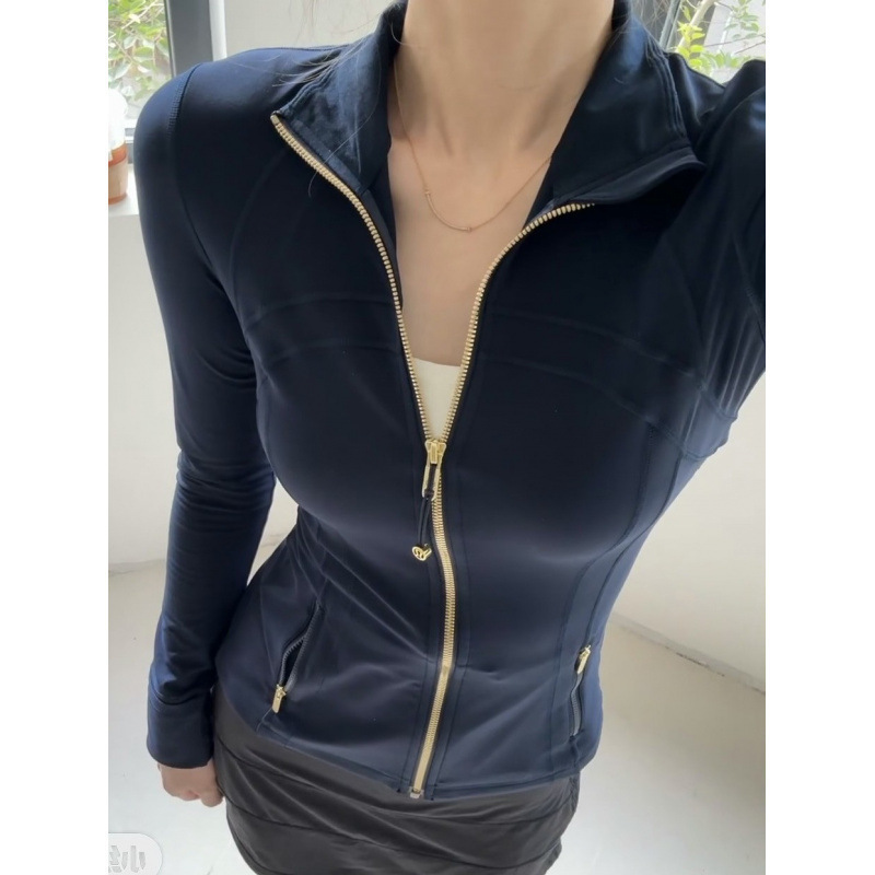 Lulu Original Define Women's Slim Fit Stretch Fitness Sports Running Stand Collar Yoga Quick-Dry Top