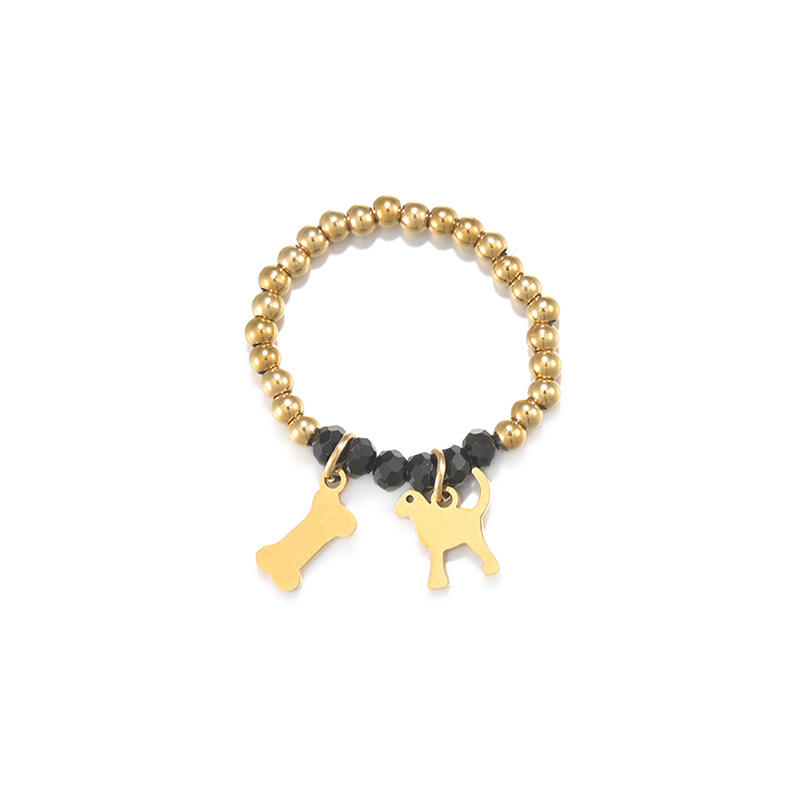 simple new daisy elastic heart titanium steel pendant ring